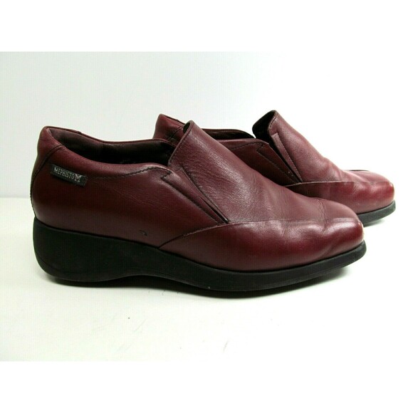 Mephisto Air-Techno Womens Red Leather Comfort Loafers Wedge Heel Size US 8 - Picture 2 of 12